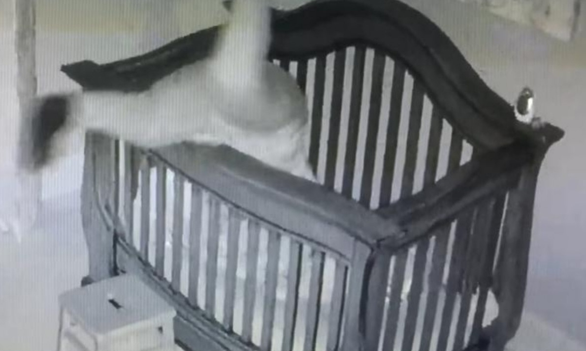 Γιαγιά προσπαθεί να βάλει το μωρό για ύπνο και πέφτει μέσα στην κούνια